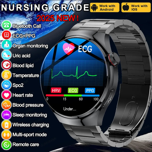 Smartwatch With Blood Oxygen ECG PPG Temperature Bluetooth