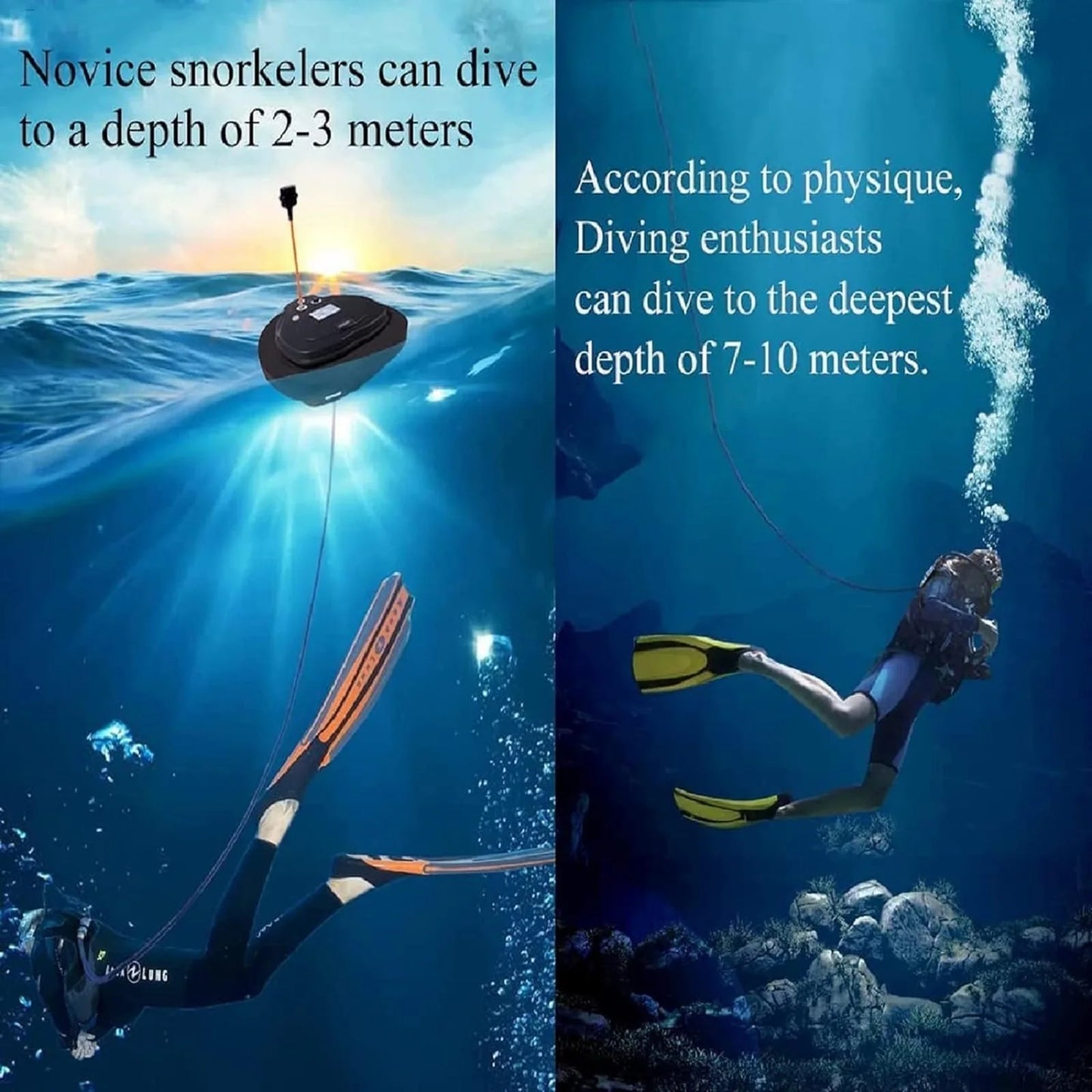 TUDIVING Scuba Diving Ventilator Portable Waterproof Rechargeable Regulator Gear