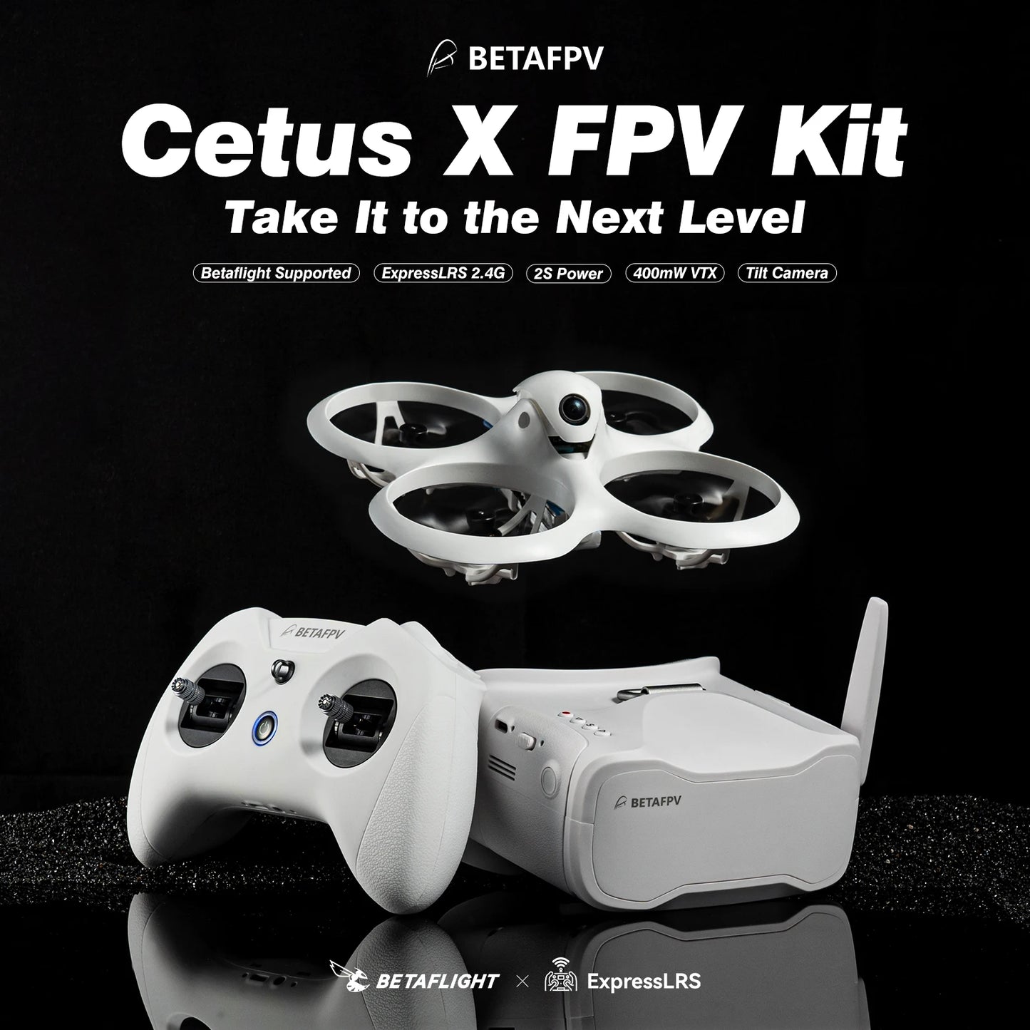 BETAFPV Cetus X FPV Kit Racing Drone Transmitter Goggles