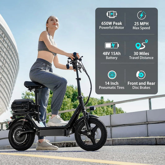 K11 Foldable Electric Scooter With Trunk 650W Peak Range
