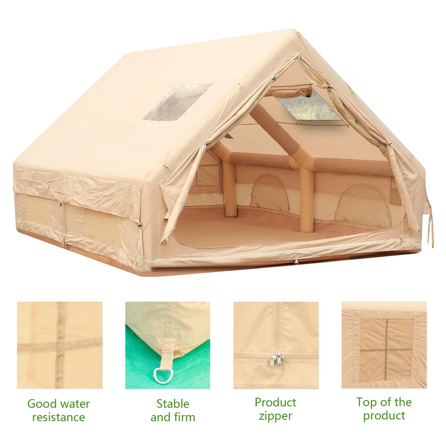 Outdoor Foldable Four Seasons Air Tent Camping Inflatable Tents Waterproof Family Canopy Moisture-Resistant Tent with Pump