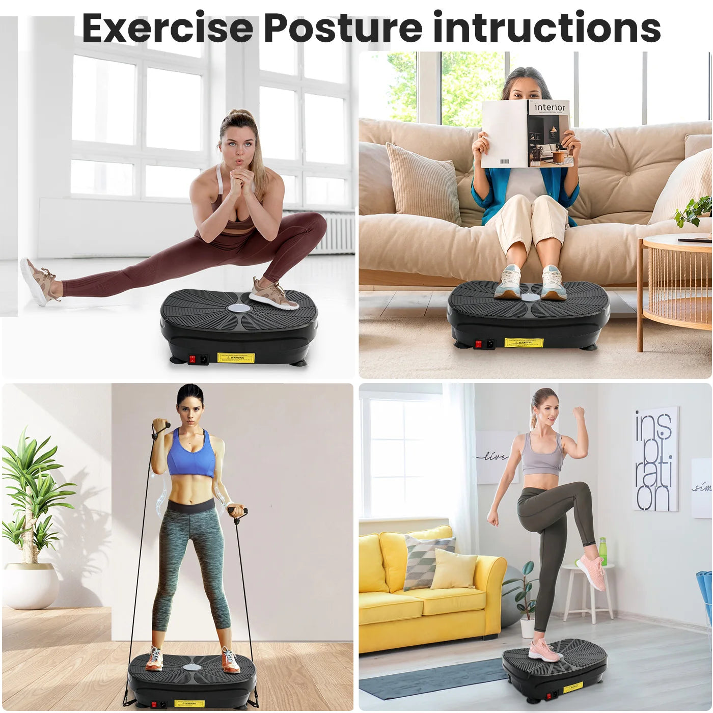 Vibration Plate Exercise Machine Whole Body Workout Platform