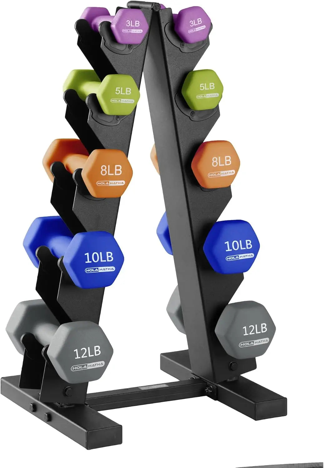 Neoprene Dumbbell Set With Rack For Home Weight Training
