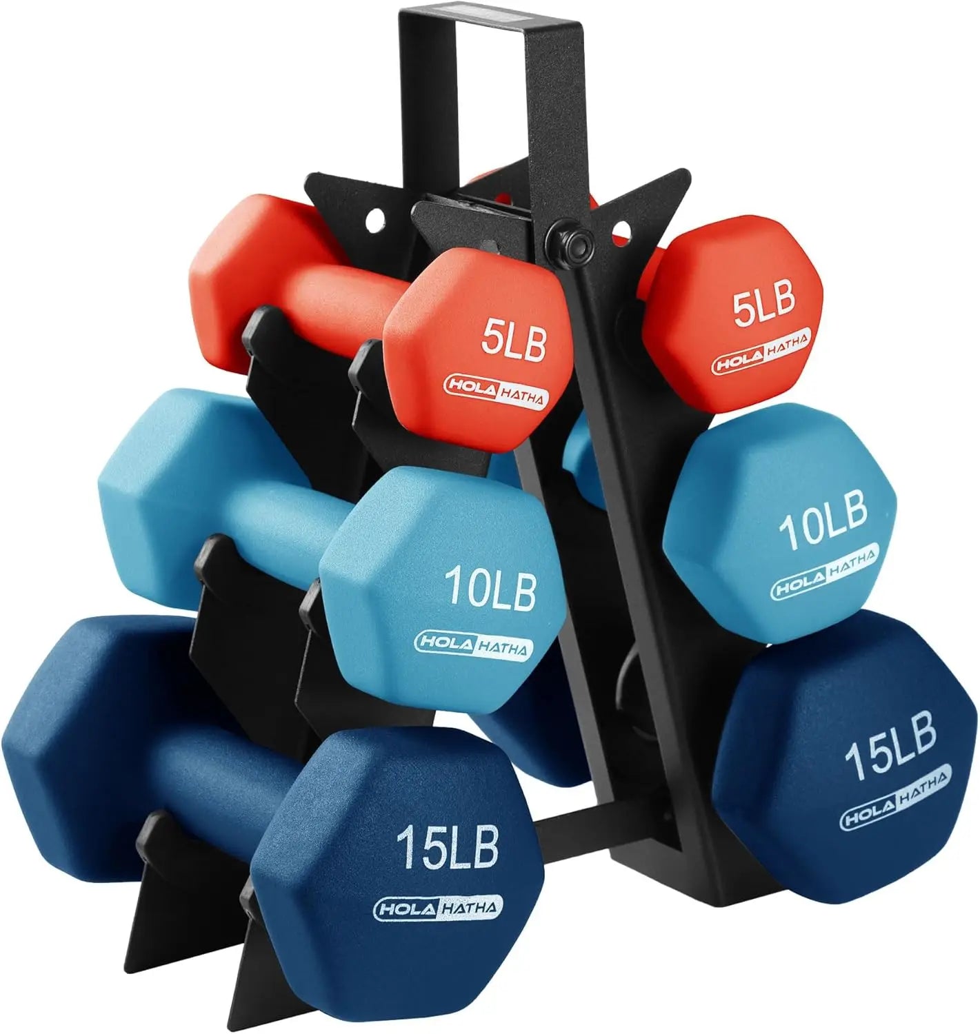 Neoprene Dumbbell Set With Rack For Home Weight Training
