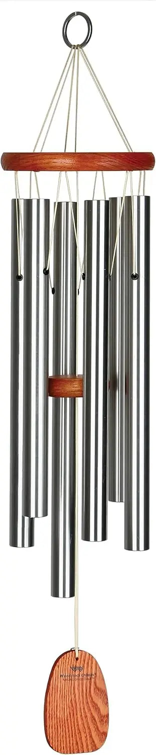 Amazing Grace Wind Chime for Outside 24" Medium Silver,Outdoor Decor for Patio, Porch, Garden, Memorial Gift for Loved Ones AGMS