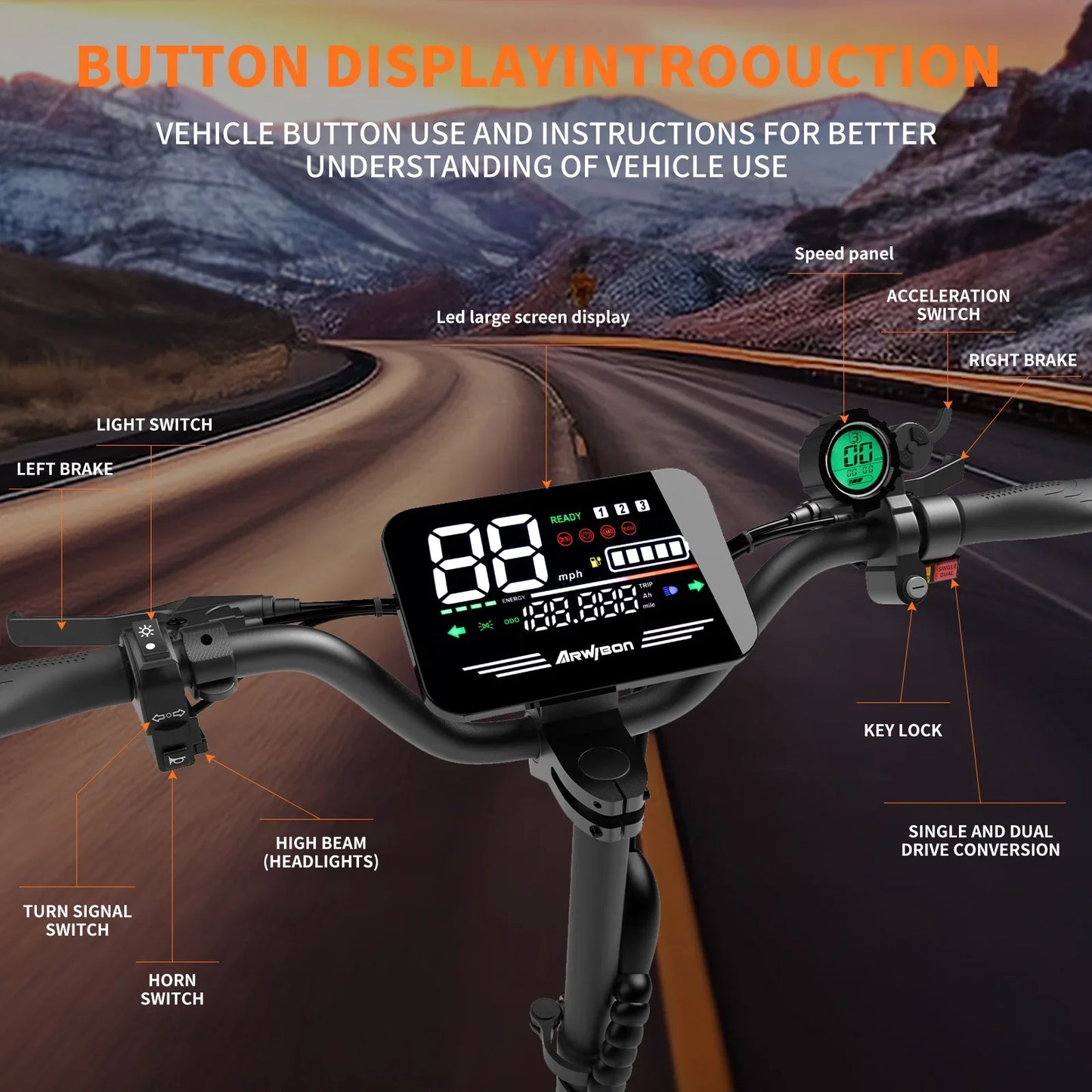 Arwibon 5600W Dual Motor Electric Scooter With Seat