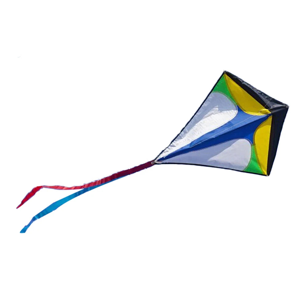 Easy To Fly Diamond Shaped Kite with Long Tail Colorful Flight Kite Primary Stunt Kite Enhance Coordination for Boys Girls